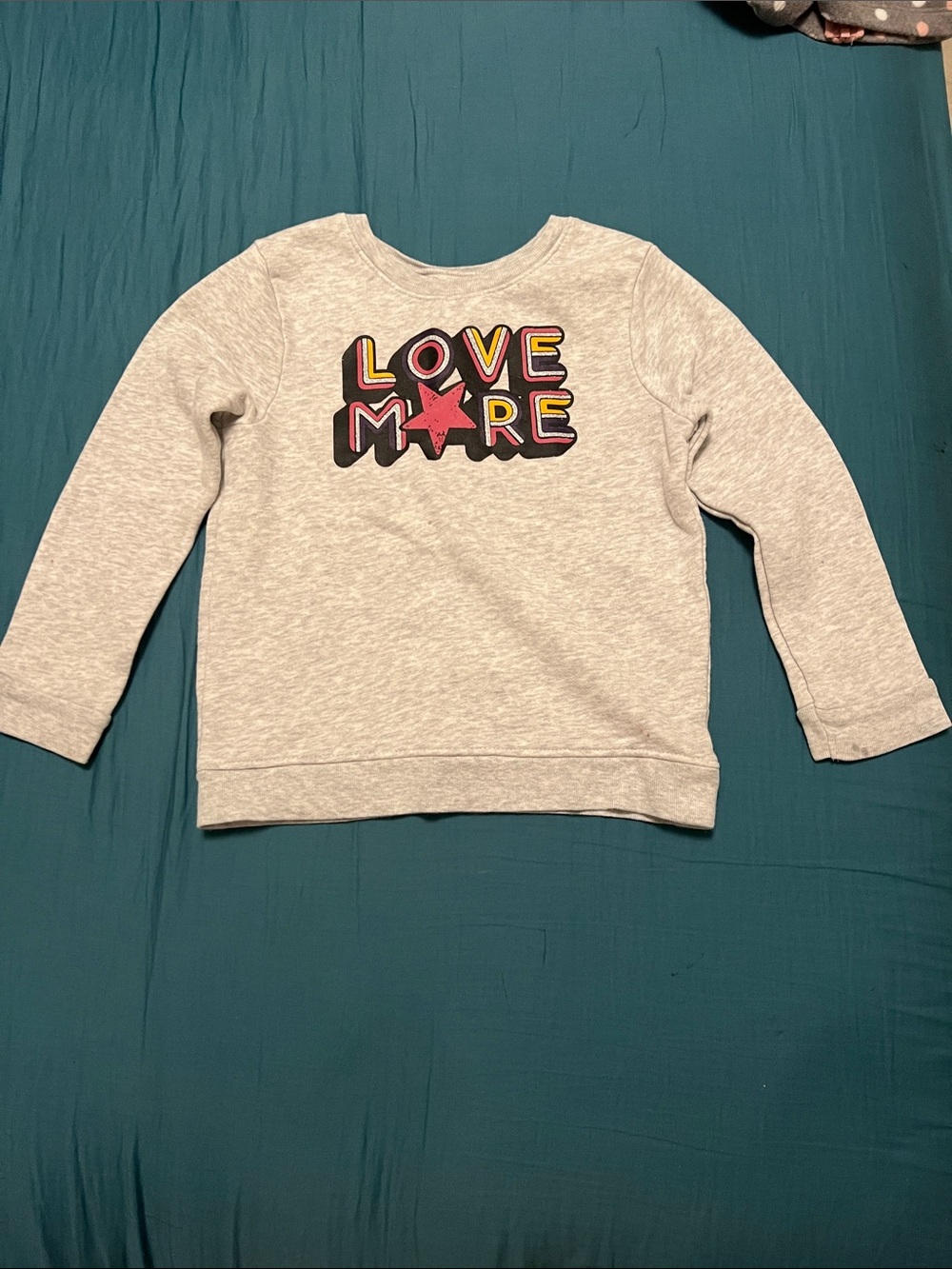 Garanimals Heather Gray Sweatshirt with Colorful "LOVE MORE" Graphic